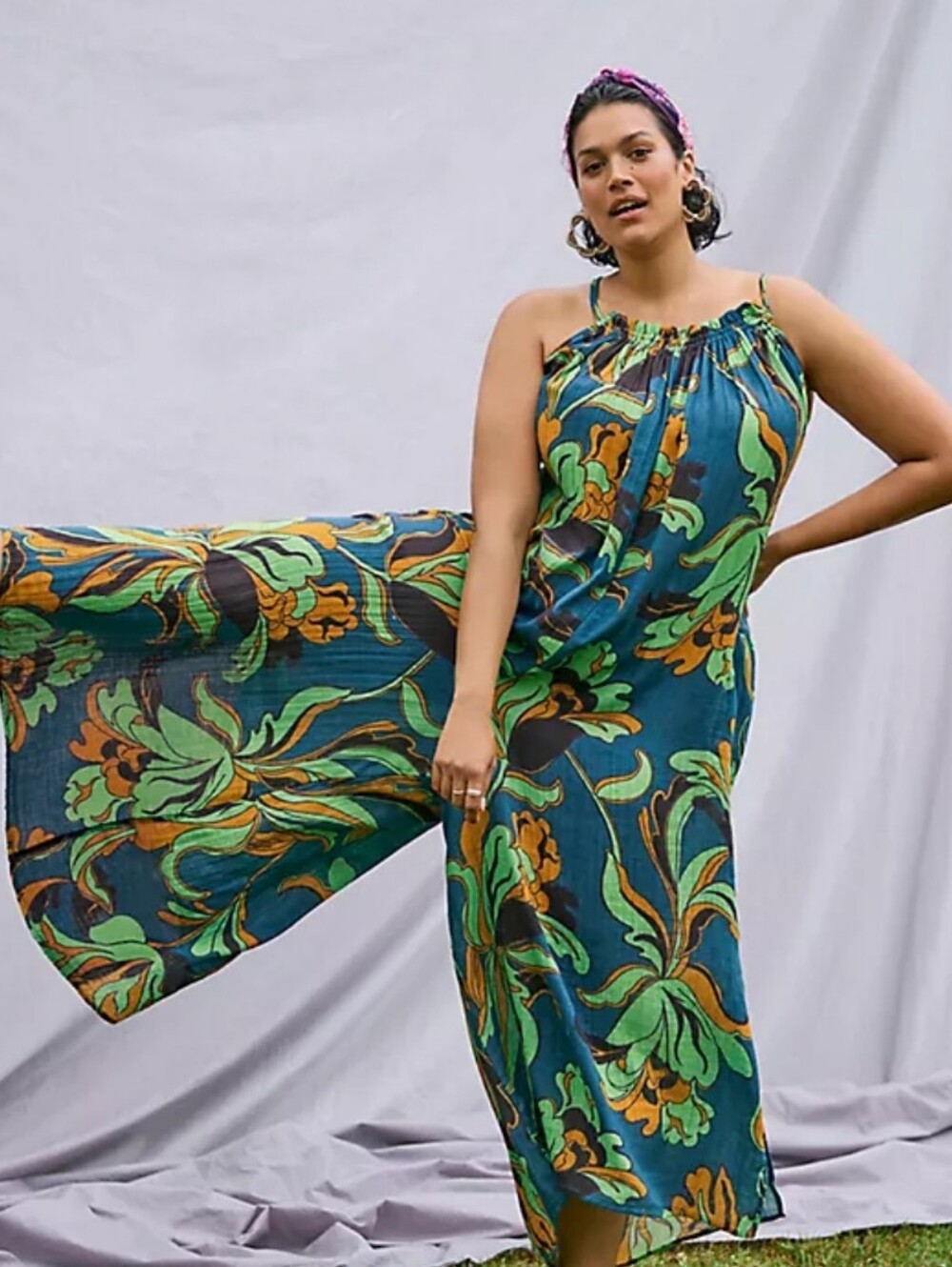 Anthropologie Summer Breeze Wide Leg Oversized Breezy Cotton Jumpsuit Size M